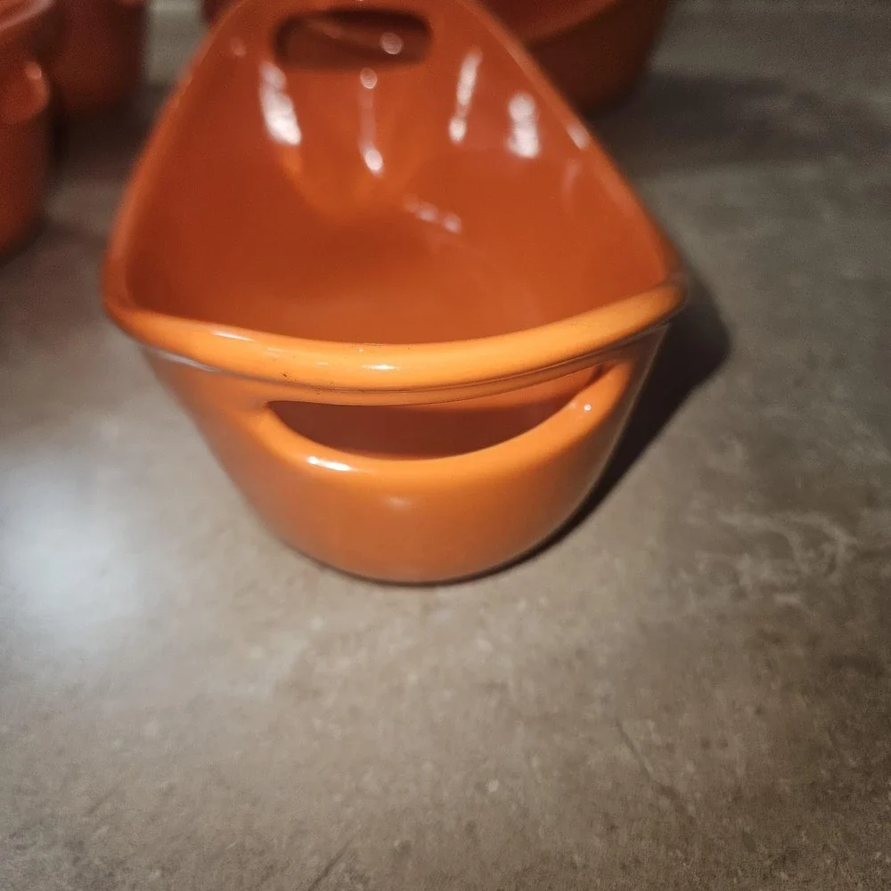 Rachael Ray Orange 12 Oz Oval Au Gratin Baking Dishes Set Of 4 Stoneware